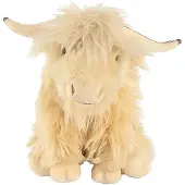 Living Nature Knuffel Schotse Hooglander wit met geluid