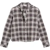 s.Oliver Blouse donkergrijs / wijnrood / wit