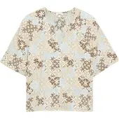 s.Oliver Blouse beige / blauw / lichtbruin / wit