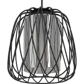 Eglo 99705 Floresta Hanglamp Staal Zwart/Gestoomd Glas Zwart Transparant - 1 x E27