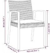 vidaXL Tuinstoelen met kussens, 4 stuks, zwart, 56,5x57x83cm, polyrotan