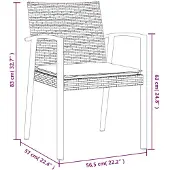 vidaXL 7-delige Tuinset met kussens poly rattan en staal