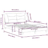 vidaXL Bedframe met LED zonder matras "Hvar" 120x200 cm stof crème