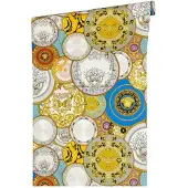 Versace PORSELEINEN BORDEN BEHANG | Design - meerkleurig metallic - Versace 3