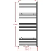 vidaXL Radiator / handdoekenrek gebogen 500x1160 mm zwart