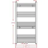 vidaXL Radiator / handdoekenrek recht 600x1160 mm zwart