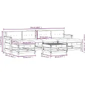 vidaXL 7-delige loungeset voor de tuin met kussens, grijs, massief hout