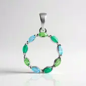 Cavill Hanger van apatiet, onyx, tsavoriet en zilver