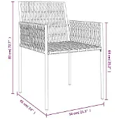 vidaXL Tuinstoelen met kussens, 2 stuks, zwart, 54x61x83 cm, polyrotan