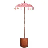 vidaXL Balinese parasol met basis 2 st Roze Katoen