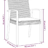 vidaXL Tuinstoelen 2 st met kussens 56,5x57x83 cm poly rattan bruin