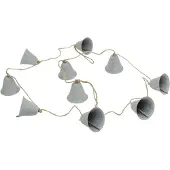 Kaemingk Decoratieve slinger met bellen grijs 6cm