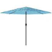 vidaXL Parasol met stalen mast, blauw, 388x388x248 cm