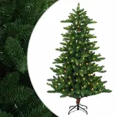 vidaXL Kunstkerstboom 120 cm 150 LED's Warmwit PVC en Metalen Groen