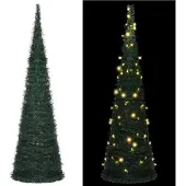 vidaXL Kunstkerstboom met verlichting pop-up 210 cm groen