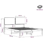 vidaXL Bedframe met gestoffeerd hoofdbord Naturel en lichtgrijs