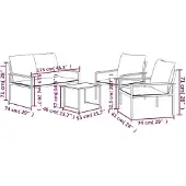 vidaXL 4-delige loungeset voor de tuin met kussens, antracietkleurig, van staal