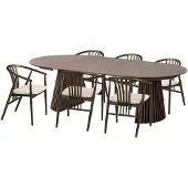 House Nordic Eetkamerset Osaka en Agustin met 6 stoelen Donkerbruin