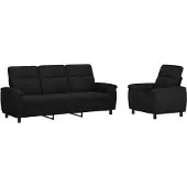 vidaXL Bankstel 2 pcs Zwart Stof