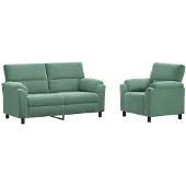 vidaXL Bankstel 2 pcs Zeegroen fluweel