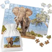WORLD CASE Traditionele Puzzel - Afrikaanse Olifant, 120 Stukjes