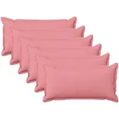 vidaXL Kussensloop 6 st HOUTEN Roze 40 x 80 cm Faux Linnen