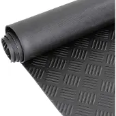 ANRO Rubberen Mat Traanplaat Zwart 140x340cm – TPE Geurarm Antislip Werkplaatsvloer Garagemat