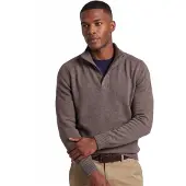 Gentiluomo half zip trui bruin met knopen