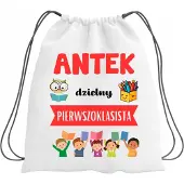 Alfa Merkloze Sporttas / Schoenenzak met Personalisatie - Wit