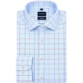 Olymp Luxor Overhemd Multicheck Blauw | Lichtblauw | Maat 39