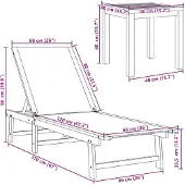 vidaXL Ligbedden 2 st met tafel massief acaciahout en textileen blauw