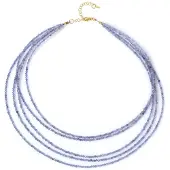 Cavill Tanzaniet-ketting van verguld zilver, Tanzania 66 ct
