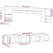 vidaXL 6-delige Tv-wandmeubelset met LED bewerkt hout sonoma eiken