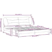 vidaXL Bedframe met LED-verlichting, grijs, 200x200 cm, kunstleer