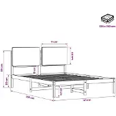 vidaXL Bedframe met gestoffeerd hoofdbord Donkerbruin en zwart