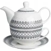 Livello Porseleinen Theeset: Theepot 400ml, Beker 250ml & Schotel