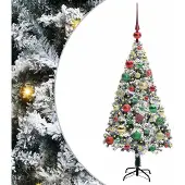 vidaXL Kunstkerstboom met 150 LED Wit 120 cm PVC en Staal en Kunststof