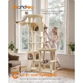 Feandrea Grote krabpaal met 6 rustplekken en sisalpalen – beige