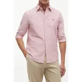 Tommy Hilfiger Solid Heritage Oxford Medium Red Size: XL | Casual Shirts Outlet | Heren | Roze