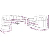 vidaXL 3-delige Loungeset met kussens fluweel roze
