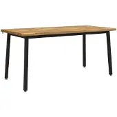 vidaXL Eettafel met levendige rand 160 x 80 x 75 cm Wit