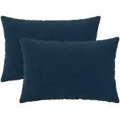 vidaXL Kussen met kussen HEERLEN 2 st Blauw Microfiber Fleece