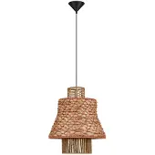Nova Luce Rotan hanglamp Mande bruin met oranje