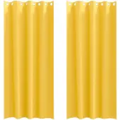 vidaXL - Blackout - Gordijnen - met - Ringen - 2 - st - Mosterdgeel - 260 - x - 140 - cm