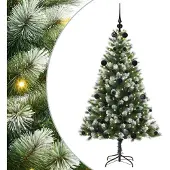 vidaXL - Kunstmatige - Scharnierende - Kerstboom - met - Gevlokte - Sneeuw - Warmwit