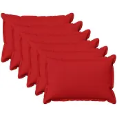 vidaXL Kussensloop 6 st HOUTEN Rood 30 x 50 cm Faux Linnen