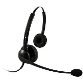 Plusonic Telefoonheadset 5.2P, binauraal, NC (Bedraad), Kantoorheadset, Zwart