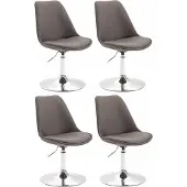 CLP Set van 4 eetkamerstoelen Maverick, bekleed met stof, draaibaar en met traploos verstelbare hoogte, donkergrijs, met chroomkleurig frame