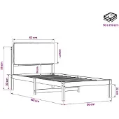 vidaXL Bedframe met gestoffeerd hoofdbord Whitewash en taupe