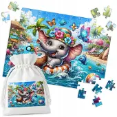 WORLD CASE Tropische Olifantpuzzel - 120 stukjes